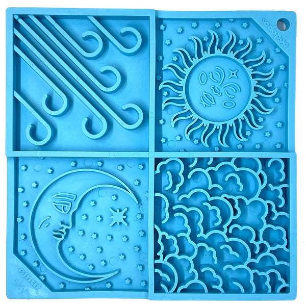 SodaPup Tapis à lécher eMat design Sky pour chien à alimentation lente, bleu clair