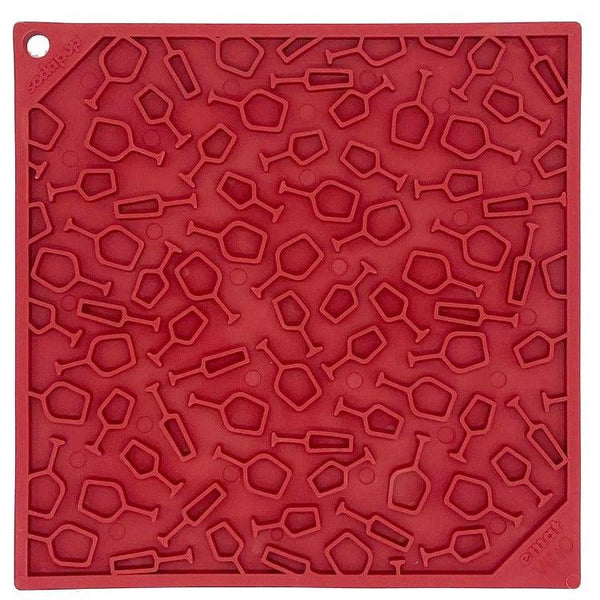 SodaPup Tapis à lécher eMat design Vino pour chien à alimentation lente, rouge