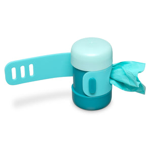 Messy Mutts Distributeur de sacs à crotte avec sangle en silicone pour chiens, assorti bleu