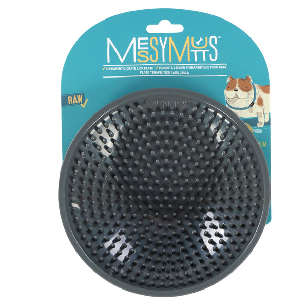 Messy Mutts Assiette de léchage thérapeutique pour cage de chien, mangeoire lente, bleu sarcelle
