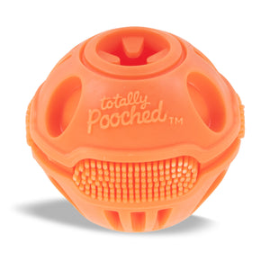 Messy Mutts Jouet pour chien balle Brosse Stuff'n Brush Totally Pooched, orange