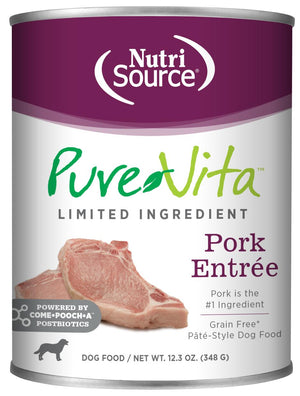 PureVita Limited Ingredient Pork Entree Wet Dog Food Can