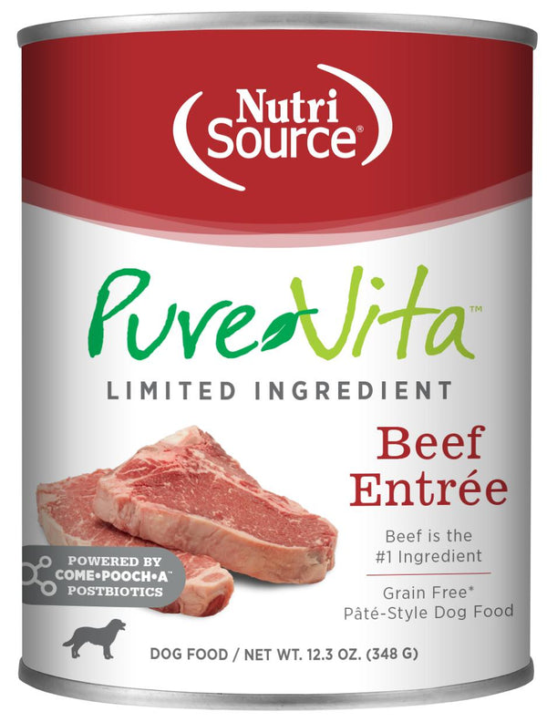 PureVita Limited Ingredient Beef Entree Wet Dog Food Can
