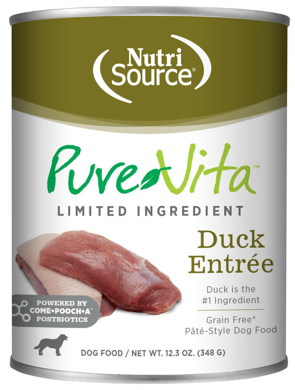 PureVita Entrée de canard à ingrédients limités Pâtée pour chiens en boîte