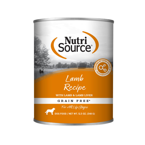 NutriSource Recette agneau Sans céréales Pâtée pour chiens en boîte