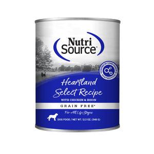NutriSource Heartland Select Recipe Grain-Free Wet Dog Food Can