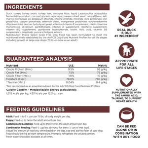 NutriSource Prairie Select Recipe Grain-Free Wet Dog Food Can