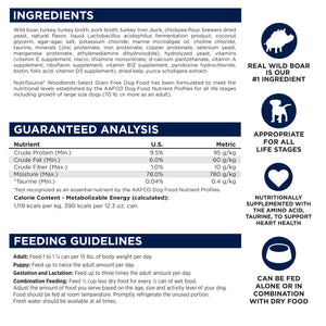 NutriSource Woodlands Select Recipe Grain-Free Wet Dog Food Can