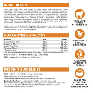 NutriSource Lamb & Rice Recipe Wet Dog Food Can