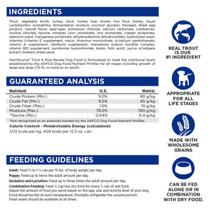 NutriSource Trout & Rice Recipe Wet Dog Food Can