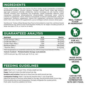 NutriSource Turkey & Rice Recipe Wet Dog Food Can