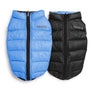 fabdog Pack N' Go Reversible Puffer Dog Coat, Light Blue/Black