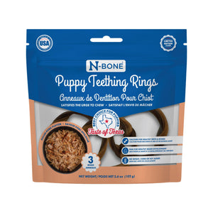 N-Bone Anneaux de dentition pour chiots Saveur Texas Pulled Pork Friandises pour chiens
