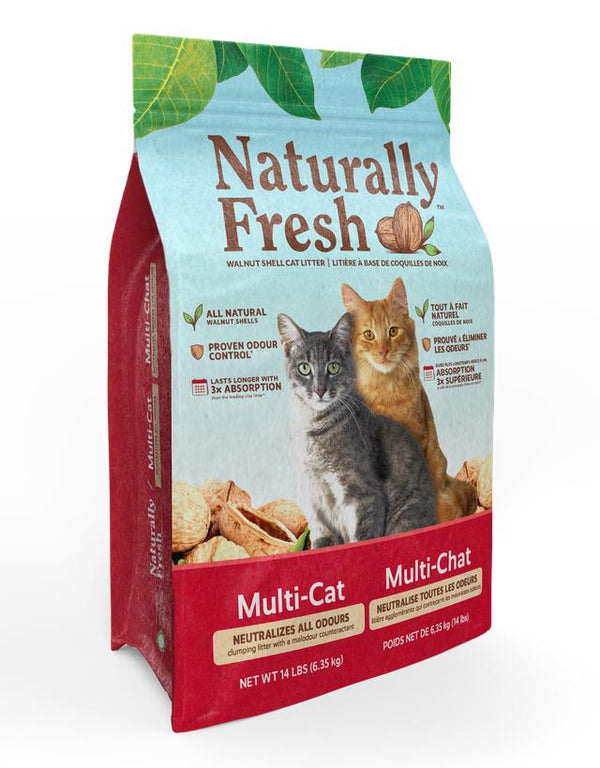 Naturally Fresh Litière agglomérante naturelle pour plusieurs chats à base de noix (CA)