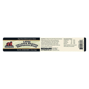 Redbarn Collagen Wrapped Esophagus Stick Dog Treats, Large