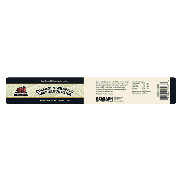 Redbarn Collagen Wrapped Esophagus Slice Dog Treats, Medium
