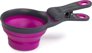 Dexas Collapsible KlipScoop Pet Food Scoop, Fuchsia