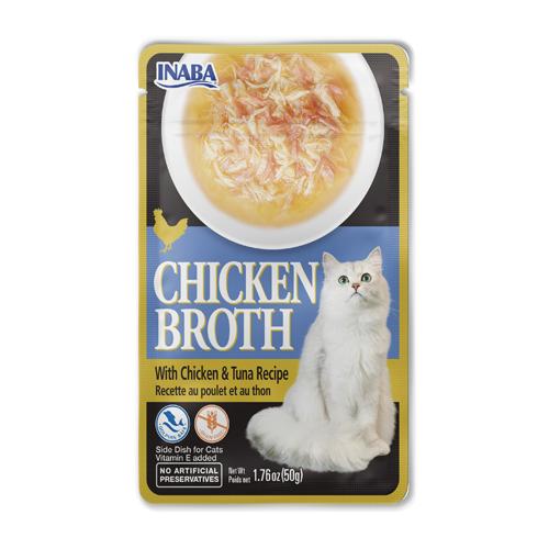 INABA Bouillon de poulet avec recette poulet & thon plat d'accompagnement pour chats
