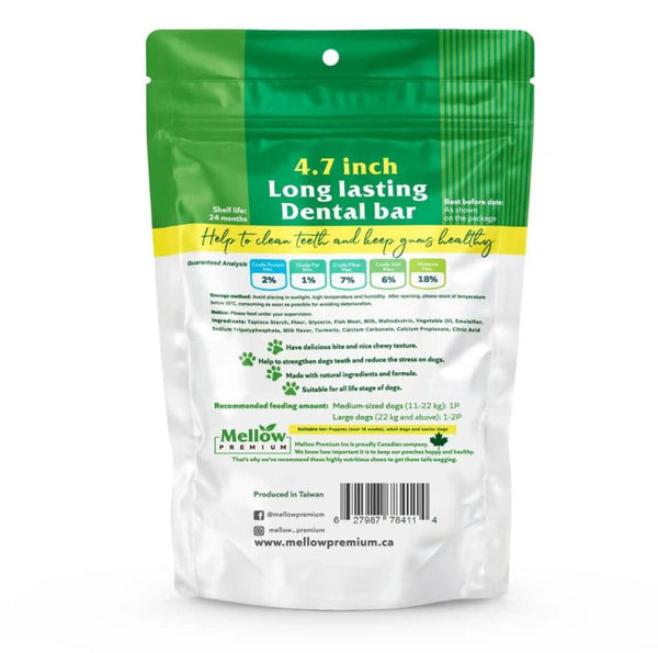Mellow Premium Dental Bar Milk & Turmeric Dog Treats