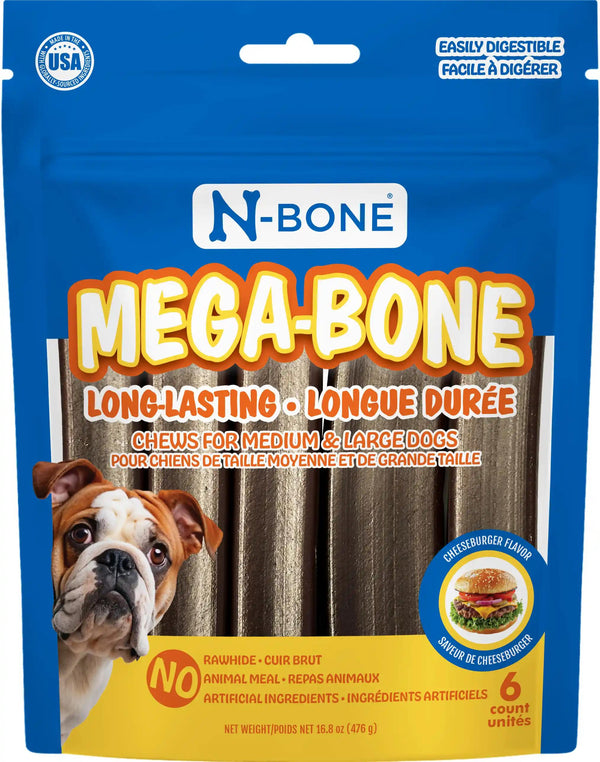 N-Bone Mega-Bone Friandises cheeseburger pour chiens