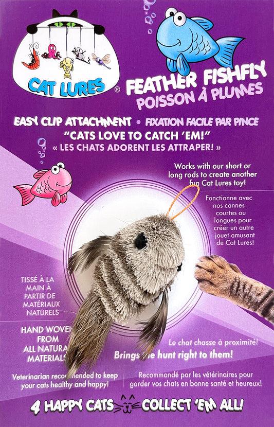 Go Cat Cat Lures Jouet pour chat avec attache mouche poisson en plumes