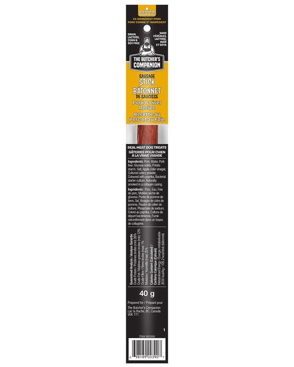 The Butcher's Companion Sausage Stick Pork & Liver Dog Treats (CA)