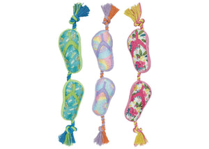Multipet Margaritaville Rope Flip Flops Dog Toy, Assorted Colors