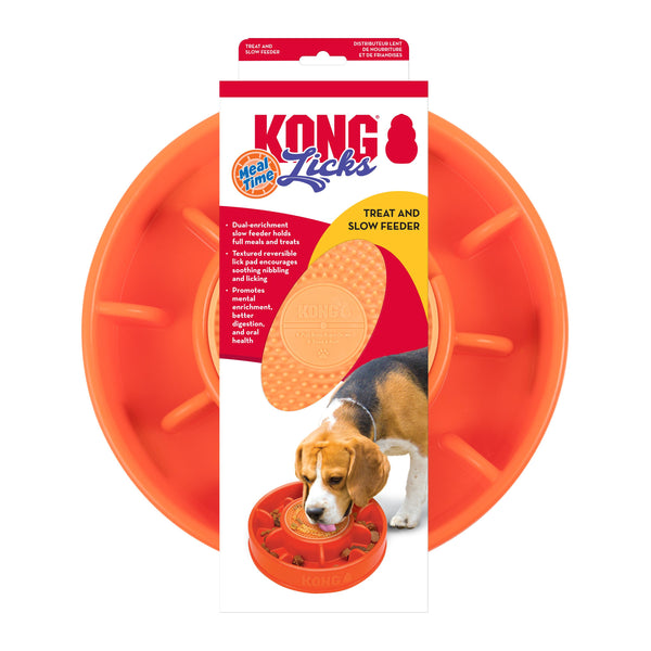 KONG Licks Distributeur slow feeder et jouet à friandises pour chien