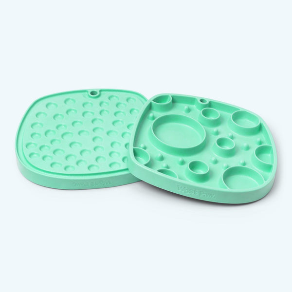 West Paw Seaflex Feast Mat Bubbles Dog Slow Feeder, Mint