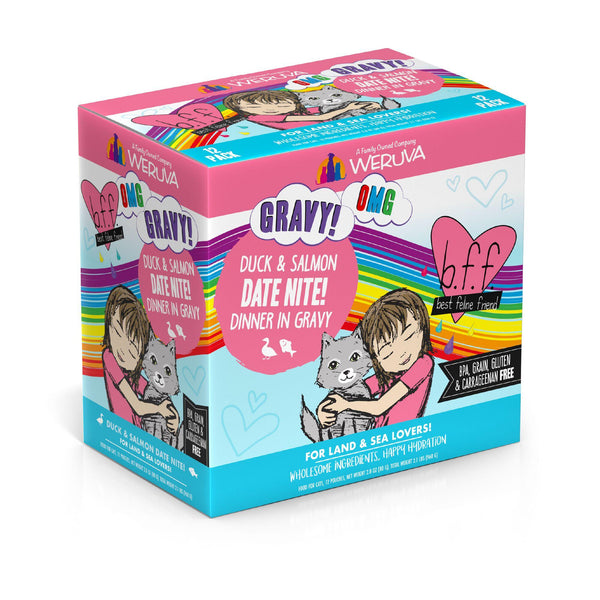 BFF OMG GRAVY Duck & Salmon Date Nite! Dinner in Gravy Wet Cat Food Pouch
