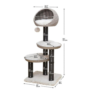 PetPals Tundra 3-Level Cat Tree, Ivory
