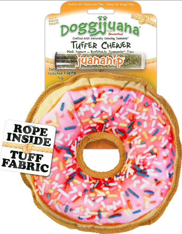 Doggijuana Tuffer Chewer Jouet pour chien Juananip à remplir Donut
