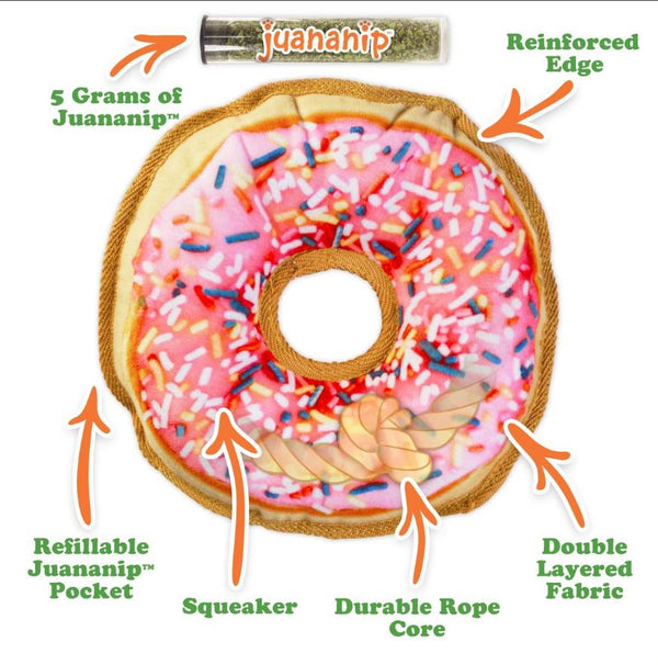 Doggijuana Tuffer Chewer Jouet pour chien Juananip à remplir Donut