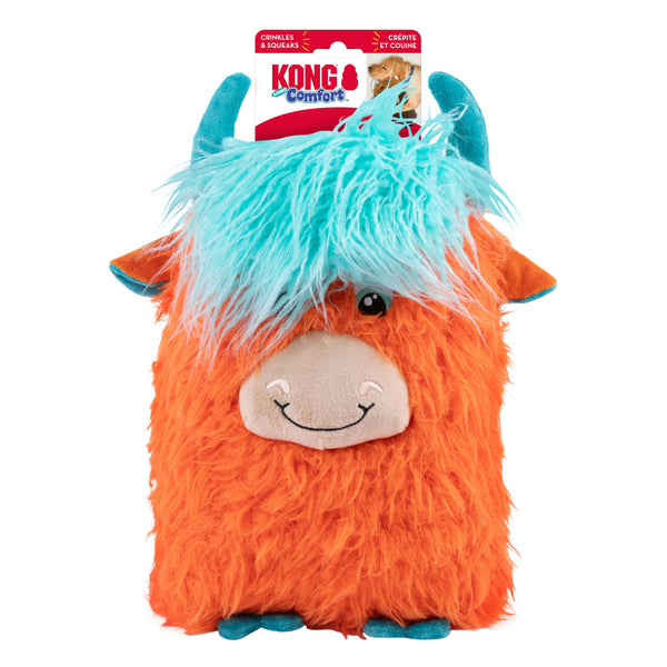 KONG Comfort Jumbo Highland Cow Dog Toy, Assorted