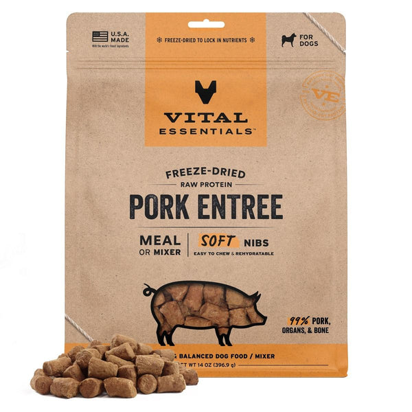 Vital Essentials Pork Entree Soft Nibs Freeze-Dried Raw Dog Food