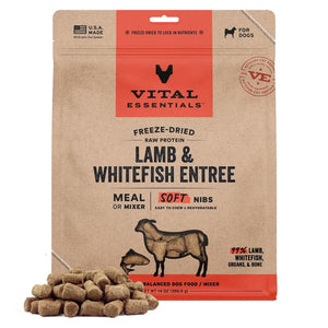Vital Essentials Lamb & Whitefish Entree Soft Nibs Freeze-Dried Raw Dog Food