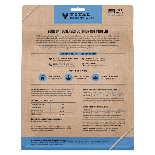 Vital Essentials Beef & Chicken Entree Soft Nibs Freeze-Dried Raw Cat Food