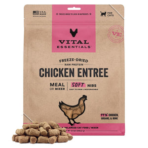 Vital Essentials Chicken Entree Soft Nibs Freeze-Dried Raw Cat Food