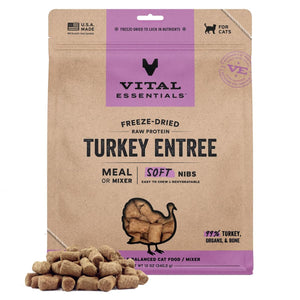 Vital Essentials Turkey Entree Soft Nibs Freeze-Dried Raw Cat Food