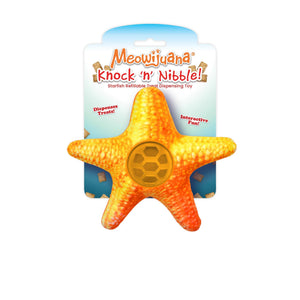 Meowijuana Jouet distributrice de friandises en forme d'étoile de mer Knock 'N Nibble