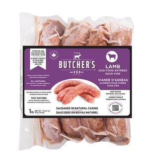 The Butcher's Pup Saucisses d'agneau sous-vide Nourriture pour chiens congelée