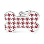 MyFamily Style Pied de Poule Bone Pet ID Tag, Red