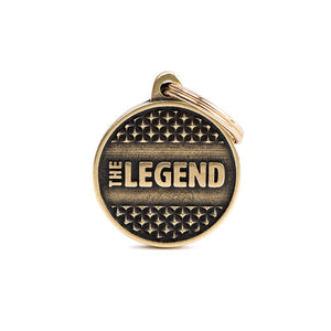 MyFamily Bronx Circle The Legend English Brass Pet ID Tag