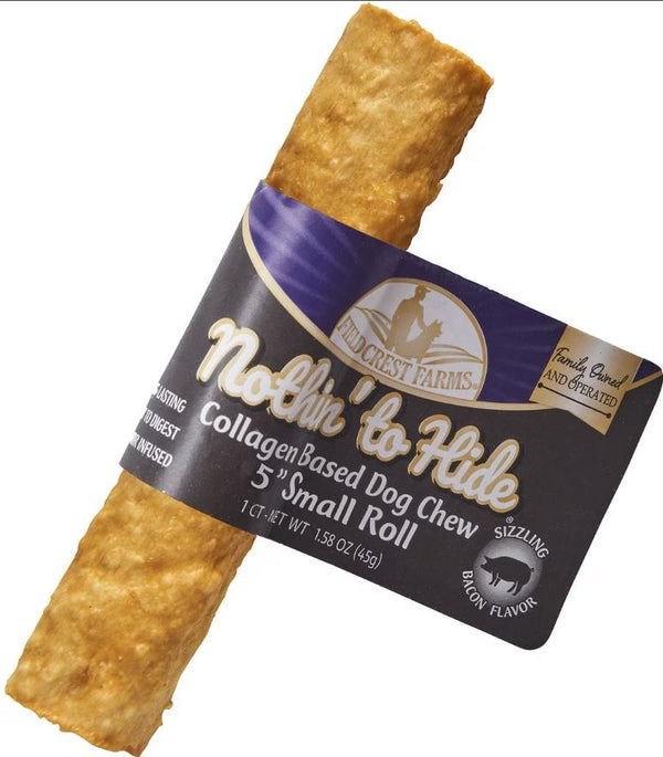 Fieldcrest Farms Nothin' to Hide Bacon Roll Dog Treats, 5-in