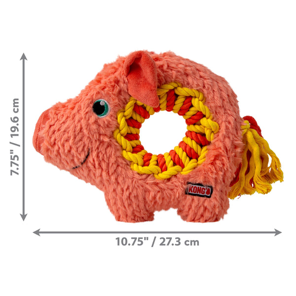 KONG Ringaroos Pig Dog Toy