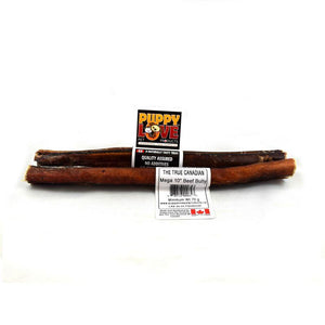 Puppy Love Mega Beef Bully Stick Dog Treats, 10-in