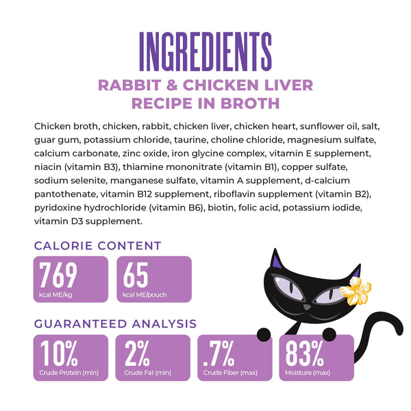 Tiki Cat After Dark Shreds Rabbit & Chicken Liver in Broth Wet Cat Food Can