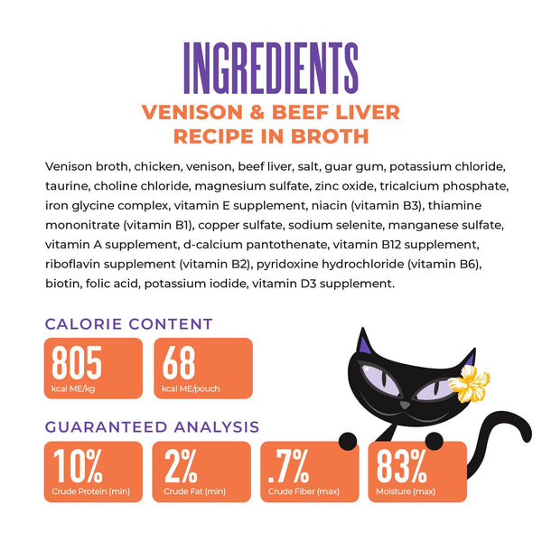 Tiki Cat After Dark Shreds Venaison & Foie de Bœuf en Bouillon Nourriture humide pour chats en boîte