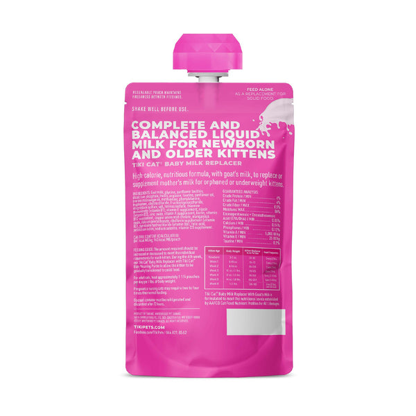 Tiki Cat Baby Milk Replacer with Goat's Milk Wet Cat Food Pouch