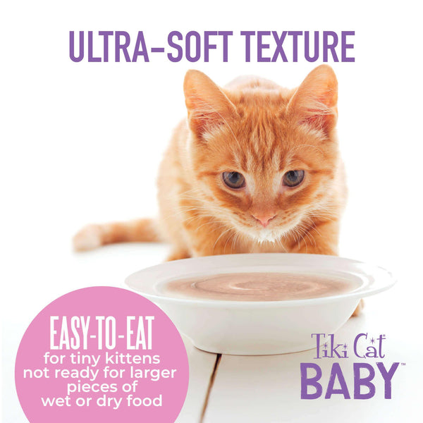 Tiki Cat Baby Weaning Puree Chicken & Chicken Liver in Broth Wet Cat Food Pouch